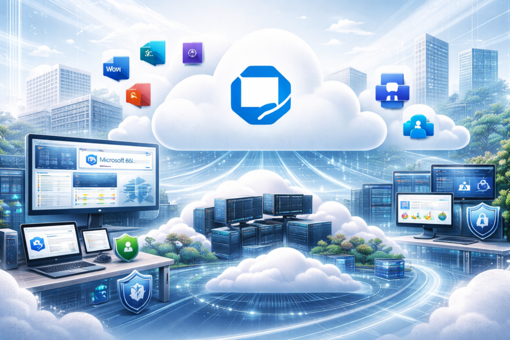 Microsoft Copilot AI i Microsoft 365 – digital arbejdsplads med cloud og AI-integration